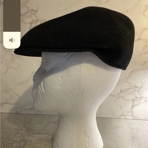 SCALA Classic Dorfman Pacific Cuffley Black Wool Cap Cabbie Hat Newsboy EUC